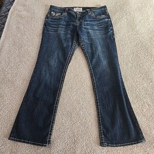 Big Star Maddie Boot Denim Jeans Festival Rodeo Embroidered Accents Women's 32R